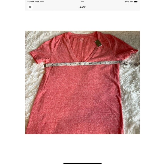 J. Crew Slub Tee Modern Pink Vintage Cotton V-Neck Size XS NWT - Picture 6 of 7